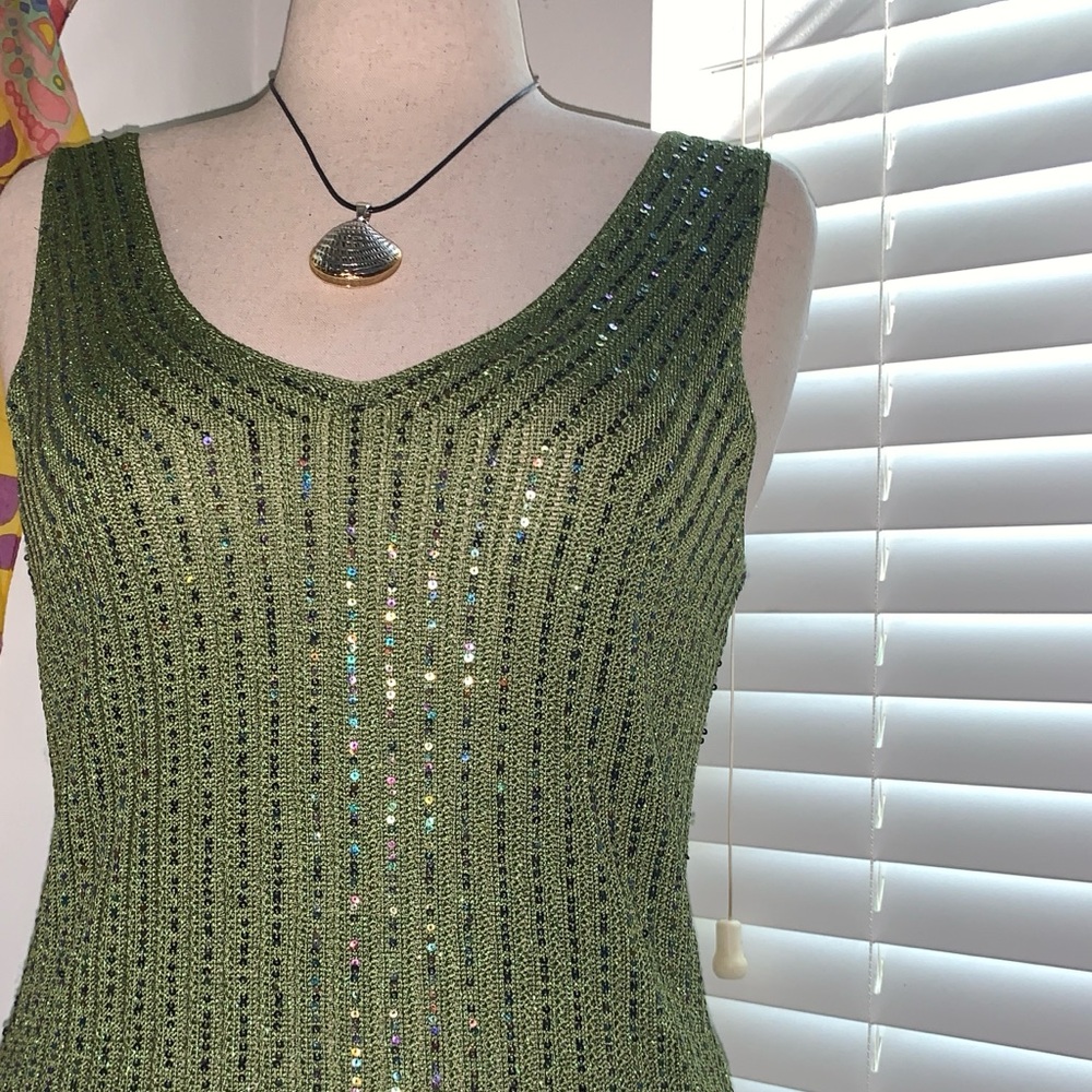 Sigrid Olsen Silk Sequin Sweater Shell, Medium